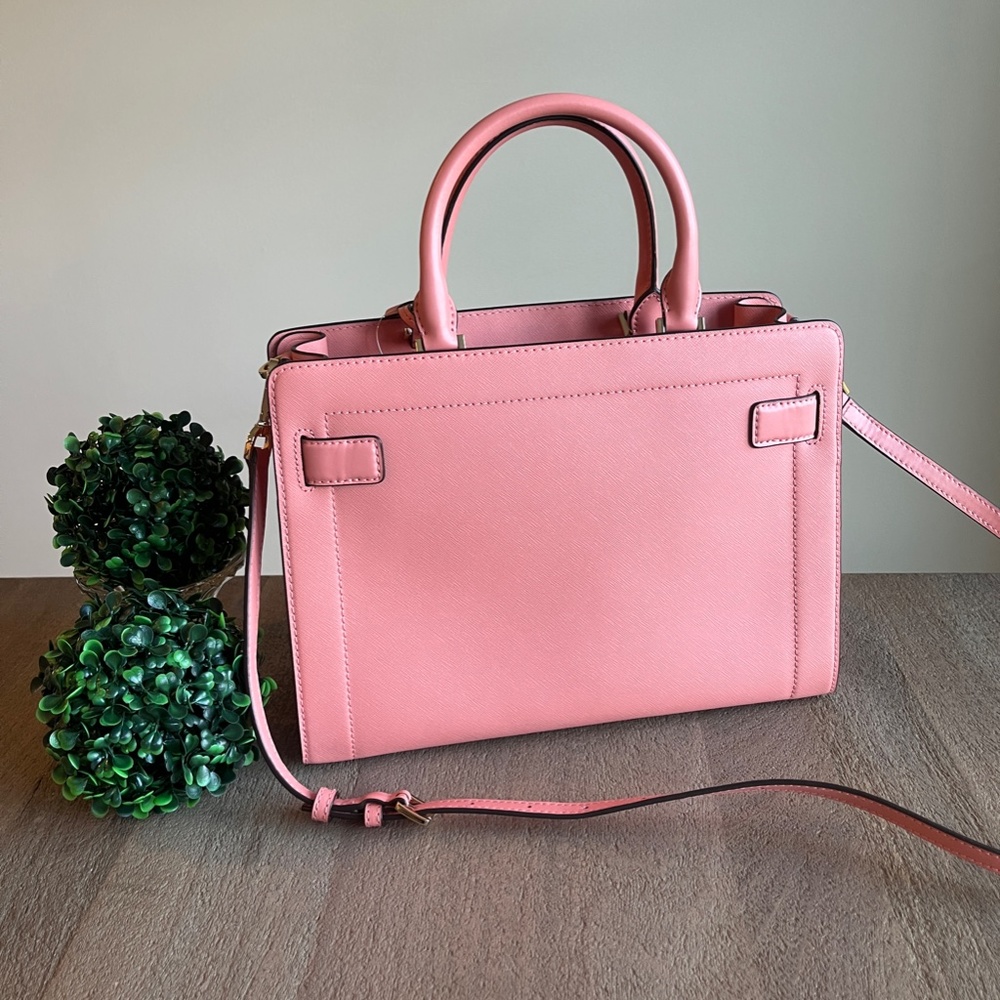 NWT Michael Kors studded rayne leather satchel PINK with matching Wallet - Picture 5 of 16
